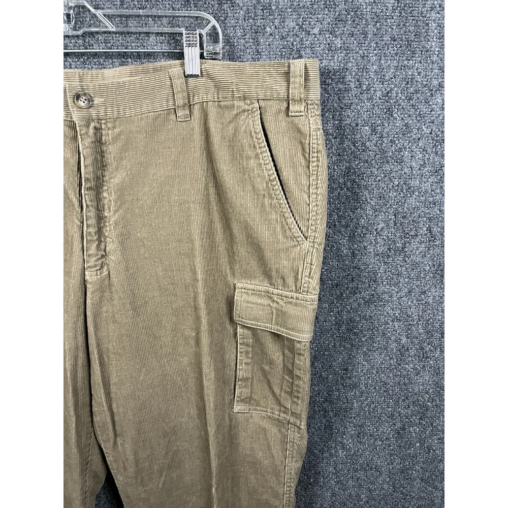 VIA‎ CORTESA Mens Tan Corduroy Cargo Pants Relaxed Fit Size 42x30 Straight Leg